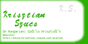 krisztian szucs business card